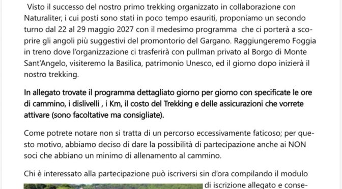 TREKKiNG nel  PARCO NAZIONALE DEL Gargano